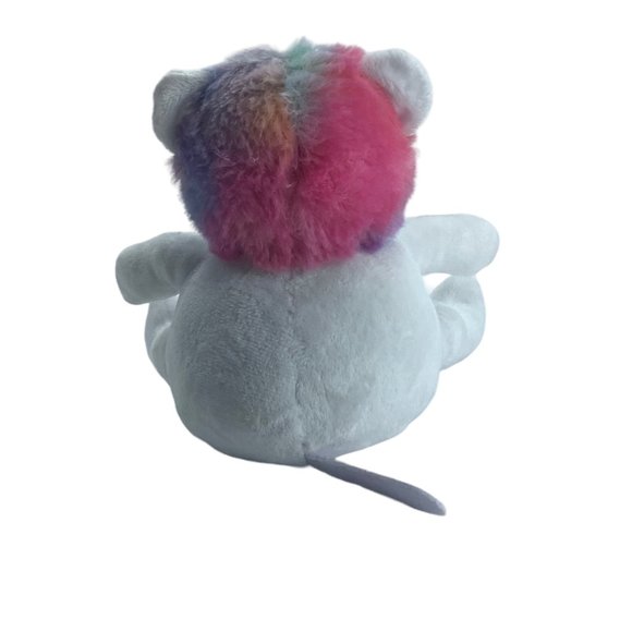 White Bear Sequin Tummy Belly Rainbow Silver Sand Filled 6" RMS International - Picture 3 of 7